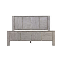 King Size Bed Frame with Solid Acacia Wood Veneered Construction in White Ash Colour Furniture Kings Warehouse 