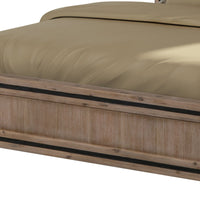 King Size Silver Brush Bed Frame in Acacia Wood Construction Furniture Kings Warehouse 