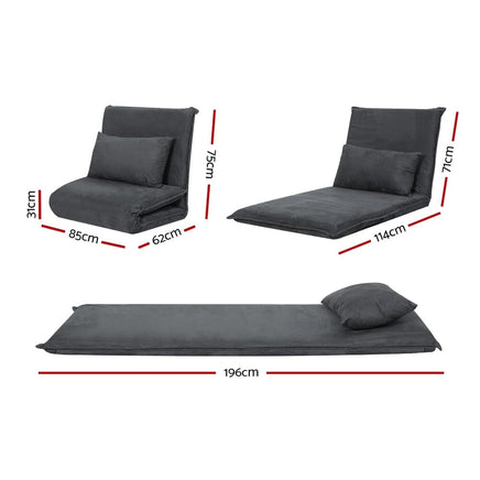 Kings Floor Sofa Bed Lounge Couch Recliner Chair Folding Foam Camping Bed Kings Warehouse 