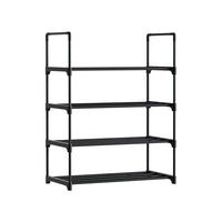 Kings Shoe Rack Stackable Shelves 4 Tiers 55cm Shoes Storage Stand Black