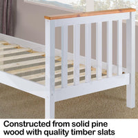 Kingston Slumber Single Wooden Bed Frame Base White Timber Kids Adults Modern Bedroom Furniture Furniture Kings Warehouse 