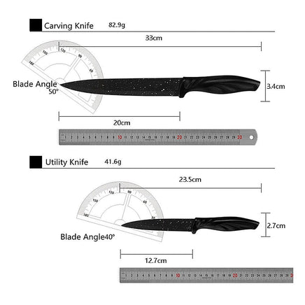 Kitchen 17 Pc Knife Set w/ Block & Sharpener Chef Bread Steak Knives Home & Garden Kings Warehouse 