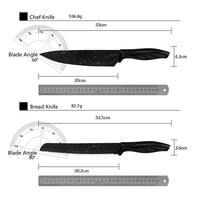 Kitchen 17 Pc Knife Set w/ Block & Sharpener Chef Bread Steak Knives Home & Garden Kings Warehouse 