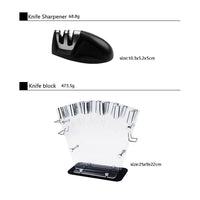 Kitchen 17 Pc Knife Set w/ Block & Sharpener Chef Bread Steak Knives Home & Garden Kings Warehouse 