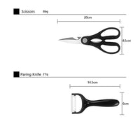 Kitchen 17 Pc Knife Set w/ Block & Sharpener Chef Bread Steak Knives Home & Garden Kings Warehouse 