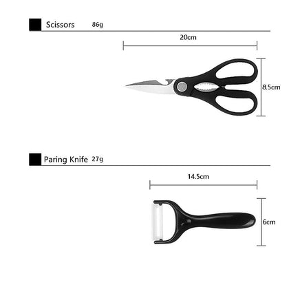 Kitchen 17 Pc Knife Set w/ Block & Sharpener Chef Bread Steak Knives Home & Garden Kings Warehouse 