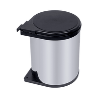 Kitchen Swing Pull Out Bin Stainless Steel Garbage Rubbish Waste Trash Can 14L Home & Garden Kings Warehouse 