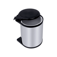 Kitchen Swing Pull Out Bin Stainless Steel Garbage Rubbish Waste Trash Can 14L Home & Garden Kings Warehouse 