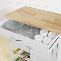 Kitchen Trolley with Wine Racks, Portable Workbench and Serving Cart for Bar or Dining Furniture Kings Warehouse 