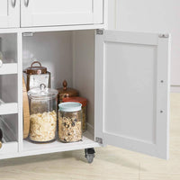 Kitchen Trolley with Wine Racks, Portable Workbench and Serving Cart for Bar or Dining Furniture Kings Warehouse 