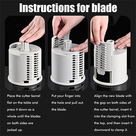 Kitchen Vegetable Food Manual Rotary Drum Grater Chopper Slicer Fruit Cutter Kings Warehouse 