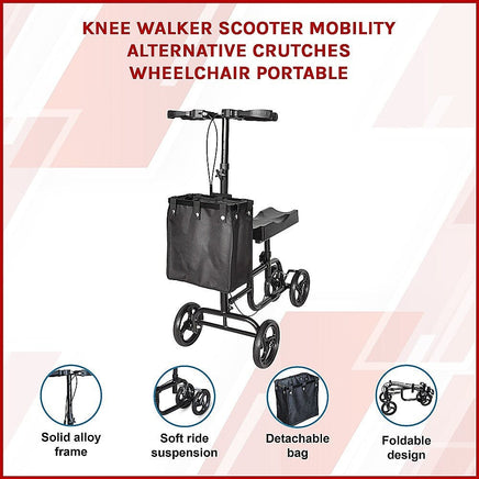 Knee Walker Scooter Mobility Alternative Crutches Wheelchair Portable Health & Beauty Kings Warehouse 