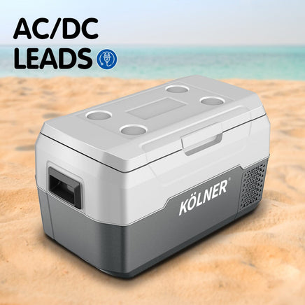 Kolner 20l Fridge Freezer Cooler 12/24/240v Camping Portable Kolner Esky Refrigerator - Grey Kings Warehouse 