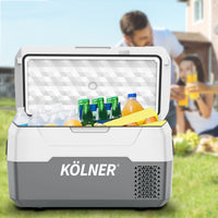 Kolner 20l Fridge Freezer Cooler 12/24/240v Camping Portable Kolner Esky Refrigerator - Grey Kings Warehouse 