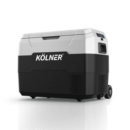 Kolner 40l Fridge Freezer Cooler 12/24/240v Camping Portable Esky Refrigerator With Trolley - Black Kings Warehouse 