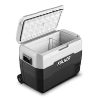 Kolner 40l Fridge Freezer Cooler 12/24/240v Camping Portable Esky Refrigerator With Trolley - Black Kings Warehouse 