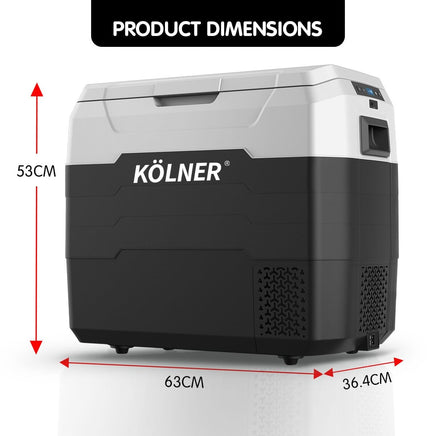 Kolner 50l Fridge Freezer Cooler 12/24/240v Camping Portable Refrigerator - Black Appliances Kings Warehouse 