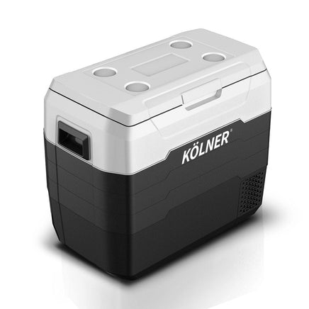 Kolner 50l Fridge Freezer Cooler 12/24/240v Camping Portable Refrigerator - Black Appliances Kings Warehouse 
