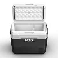 Kolner 50l Fridge Freezer Cooler 12/24/240v Camping Portable Refrigerator - Black Appliances Kings Warehouse 