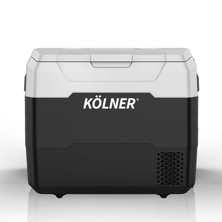 Kolner 50l Fridge Freezer Cooler 12/24/240v Camping Portable Refrigerator With Trolley - Black Appliances Kings Warehouse 