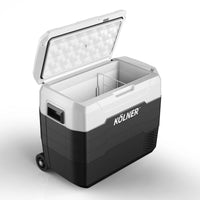 Kolner 50l Fridge Freezer Cooler 12/24/240v Camping Portable Refrigerator With Trolley - Black Appliances Kings Warehouse 