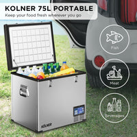 Kolner 75l Portable Fridge Chest Freezer With Lcd Panel - Rv Vehicle Camping Refrigerator Kings Warehouse 