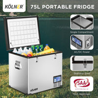 Kolner 75l Portable Fridge Chest Freezer With Lcd Panel - Rv Vehicle Camping Refrigerator Kings Warehouse 