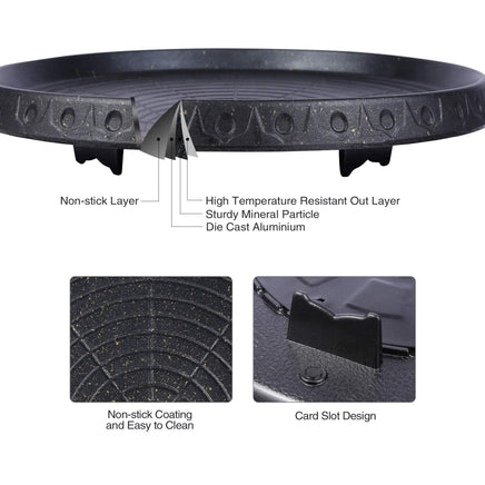 Korean BBQ Grill Pan Non-Stick Smokeless Stovetop BBQ Grill Plate Indoor Outdoor Kings Warehouse 
