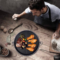 Korean BBQ Grill Pan Non-Stick Smokeless Stovetop BBQ Grill Plate Indoor Outdoor Kings Warehouse 