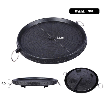 Korean BBQ Grill Pan Non-Stick Smokeless Stovetop BBQ Grill Plate Indoor Outdoor Kings Warehouse 