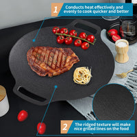 Korean Grill Pan Nonstick 6 Layer 40cm Round BBQ Griddle Indoor or Outdoor Cooking Kings Warehouse 