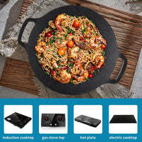 Korean Grill Pan Nonstick 6 Layer 40cm Round BBQ Griddle Indoor or Outdoor Cooking Kings Warehouse 