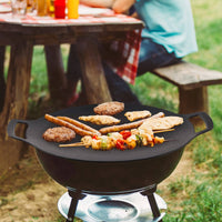 Korean Grill Pan Nonstick 6 Layer 40cm Round BBQ Griddle Indoor or Outdoor Cooking Kings Warehouse 