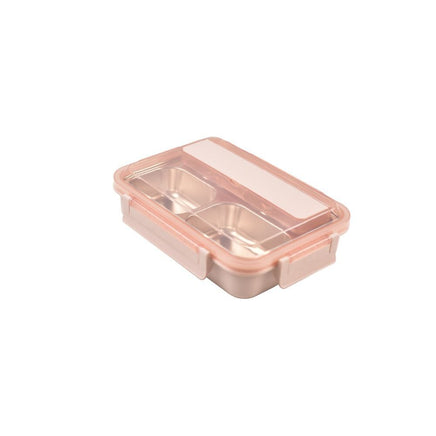 Kylin 304 Stainless Steel 4 Divided Simple Lunch Box with a cultery set - Pink Baby & Kids Kings Warehouse 