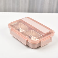 Kylin 304 Stainless Steel 4 Divided Simple Lunch Box with a cultery set - Pink Baby & Kids Kings Warehouse 