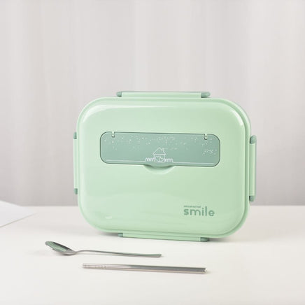 Kylin 304 Stainless Steel 5 Divided Smile Large Lunch Box With Soup Pot - Green Baby & Kids Kings Warehouse 