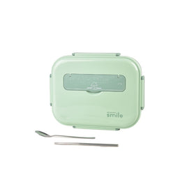Kylin 304 Stainless Steel 5 Divided Smile Small Lunch Box With Soup Pot - Green Baby & Kids Kings Warehouse 