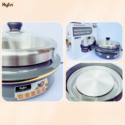 Kylin Electric 1500W Hotpot with Stainless Steel Inner Pot 4L AU-K2011 Appliances Kings Warehouse 