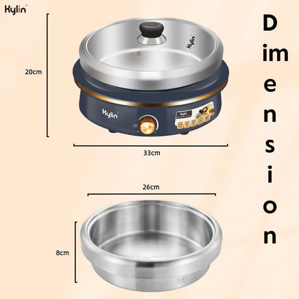 Kylin Electric 1500W Hotpot with Stainless Steel Inner Pot 4L AU-K2011 Appliances Kings Warehouse 