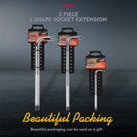 L Shape Socket Extension Bar 1/4" 3/8" 1/2" Drive Wrench Breaker CR-V Anti-Slip Set of each size Auto Accessories Kings Warehouse 