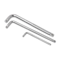 L Shape Socket Extension Bar 1/4" 3/8" 1/2" Drive Wrench Breaker CR-V Anti-Slip Set of each size Auto Accessories Kings Warehouse 