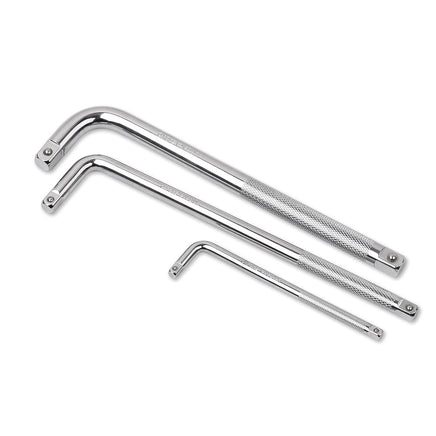 L Shape Socket Extension Bar 1/4" 3/8" 1/2" Drive Wrench Breaker CR-V Anti-Slip Set of each size Auto Accessories Kings Warehouse 