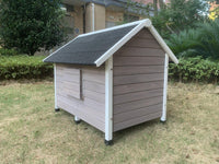 L Timber Pet Dog Kennel House Puppy Wooden Timber Cabin Grey Kings Warehouse 