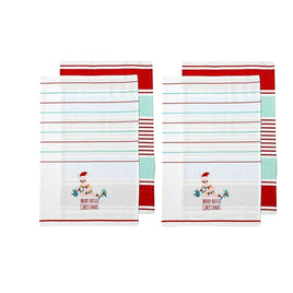 Ladelle Australiana Aussie Animal Kangaroo Christmas Set of 4 Cotton Kitchen Towels Home & Garden Kings Warehouse 