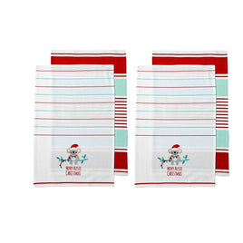 Ladelle Australiana Aussie Animal Koala Christmas Set of 4 Cotton Kitchen Towels Home & Garden Kings Warehouse 