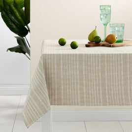 Ladelle Beige Eco Cotton Rich Tablecloth 150 x 265 cm Home & Garden Kings Warehouse 