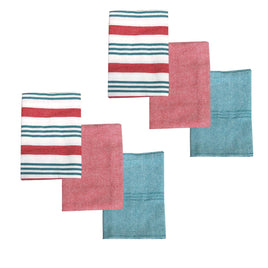 Ladelle Brick Set of 6 Cotton Kitchen Towels Red Design 8 Home & Garden Kings Warehouse 