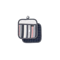 Ladelle Entertainer Charcoal Set of 2 Pot Holders 21 x 21 cm Home & Garden Kings Warehouse 