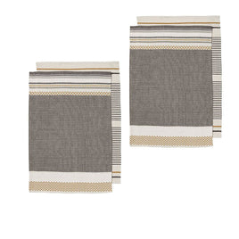 Ladelle Intrinsic Set of 4 Cotton Kitchen Towels Bold Charcoal Home & Garden Kings Warehouse 