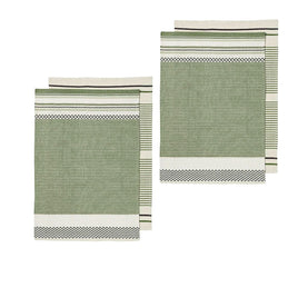 Ladelle Intrinsic Set of 4 Cotton Kitchen Towels Bold Green Home & Garden Kings Warehouse 